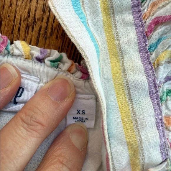 Gap Rainbow Smocked Puff Sleeve Dress XS - Picture 8 of 9